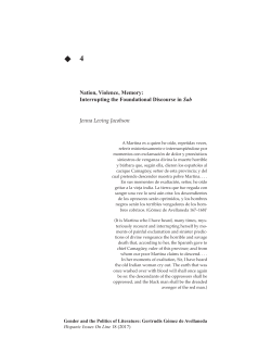 Nation, Violence, Memory: Interrupting the Foundational Discourse