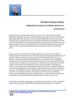 Manifest Destiny and War - Challenging Christian Hegemony