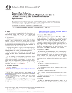 Analysis of Barium, Calcium, Magnesium, and