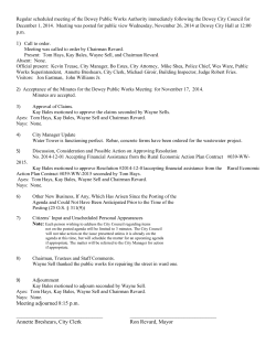 Meeting adjourned 8:15 p.m. Annette Breshears, City Clerk Ron