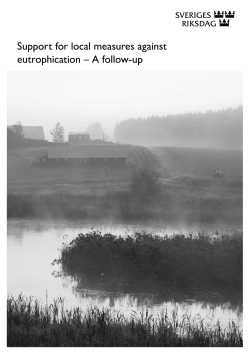 Support for local measures against eutrophication &ndash; A