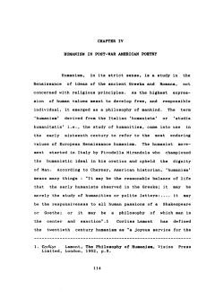 CHAPTER IV HUMANISM IN POST