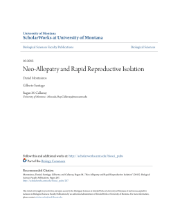 Neo-Allopatry and Rapid Reproductive Isolation