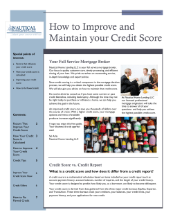 How to Improve and Maintain your Credit Score