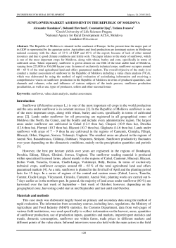 SUNFLOWER MARKET ASSESSMENT IN THE REPUBLIC OF