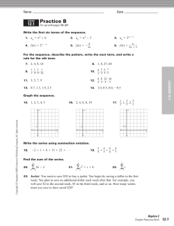 Algebra 2 12.1-12.2 Practice B