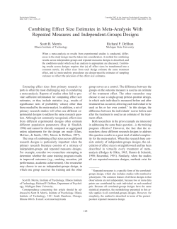 Combining Effect Size Estimates in Meta-Analysis With