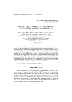 epr and x-ray diffraction investigation of some greek marbles and