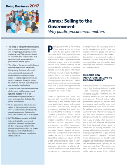 Annex: Selling to the Government