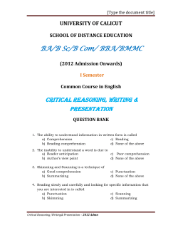 2012 Admission - University of Calicut