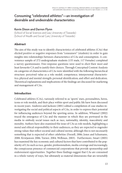 Consuming &ldquo;celebrated athletes&rdquo;&mdash;an