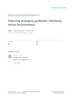Selecting analogous problems: Similarity versus
