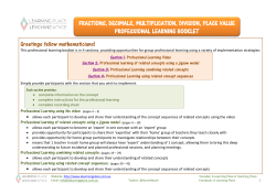 FRACTIONS, DECIMALS, MULTIPLICATION, DIVISION, PLACE
