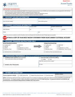 Account Transfer - Equity Institutional