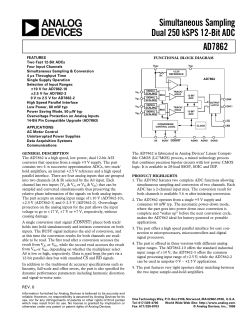 AD7862 Simultaneous Sampling Dual 250 kSPS 12