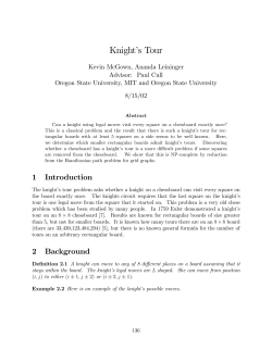 Knight`s Tour - Oregon State Mathematics Department