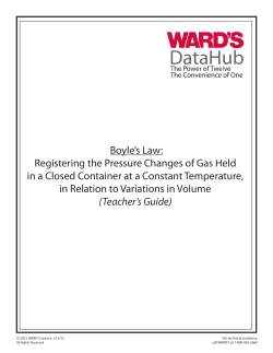 Boyle`s Law: Registering the Pressure Changes of Gas Held in a