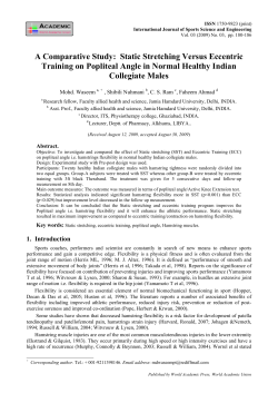 A Comparative Study: Static Stretching Versus Eccentric