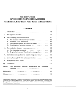 THE SUPPLY SIDE IN THE OECD`S MACROECONOMIC MODEL