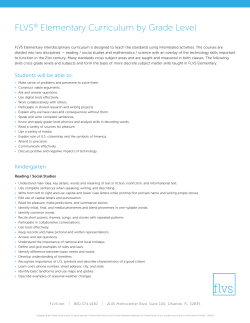 FLVS&reg; Elementary Curriculum by Grade Level