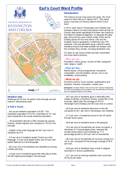 Earl`s Court census data - Royal Borough of Kensington and Chelsea