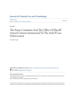 The Posse Comitatus And The Office Of Sheriff