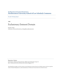 Exclusionary Eminent Domain - Scholarly Commons