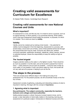 Creating valid assessments for Curriculum for Excellence