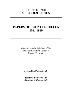 papers of countee cullen 1921-1969