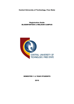 Central University of Technology, Free State Registration