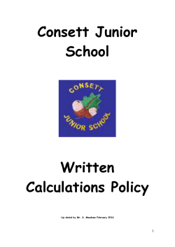 Consett Junior School Written Calculations Policy