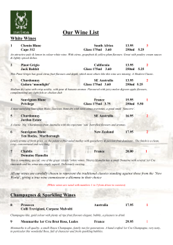 Our selected wine list