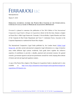 Ferraiuoli Attorneys Author the Puerto Rico Chapter