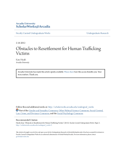 Obstacles to Resettlement for Human Trafficking Victims