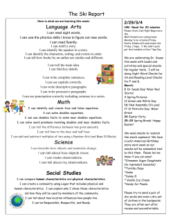 The Ski Report Language Arts Math Science Social Studies