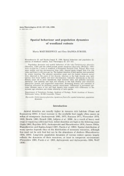 Spatial behaviour and population dynamics of woodland rodents