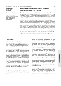 Structure-Functionality Changes in Starch Following Rough Rice