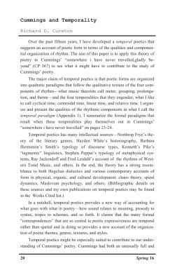Cummings and Temporality