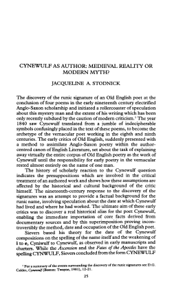 cynewulf as author: medieval reality or modern myth?