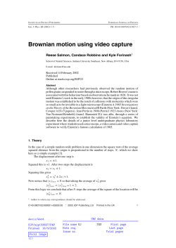 Brownian motion using video capture