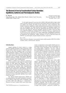 The Removal of Ions by Functionalized Carbon Nanotube