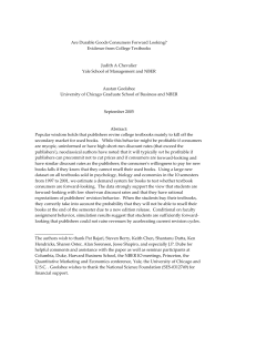 Are Durable Goods Consumers Forward Looking?