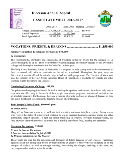 Diocesan Annual Appeal CASE STATEMENT 2016-2017