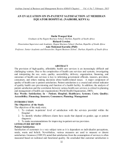 an evaluation on in-patient satisfaction at meridian equator hospital