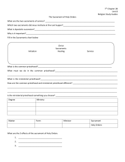 7th Chapter 28 Unit 8 Religion Study Guides The Sacrament of Holy