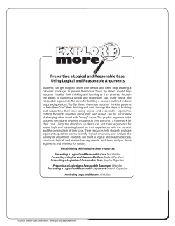 Presenting a Logical and Reasonable Argument