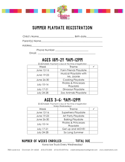 Summer Playdate Registration Form