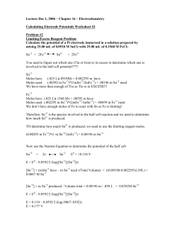 Lecture Dec 1, 2006 &ndash; Chapter 16 &ndash; Electrochemistry Calculating
