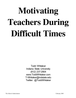 Todd Whitaker Indiana State University (812) 237