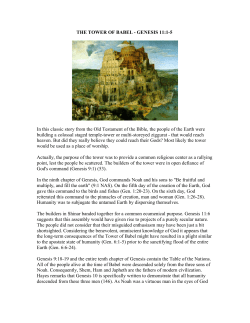 the tower of babel - Set Apart Ministries